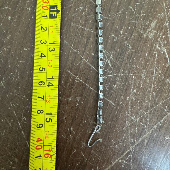 Vintage MCM Retro clear rhinestone faux diamond formal necklace hook closure - Picture 2 of 4